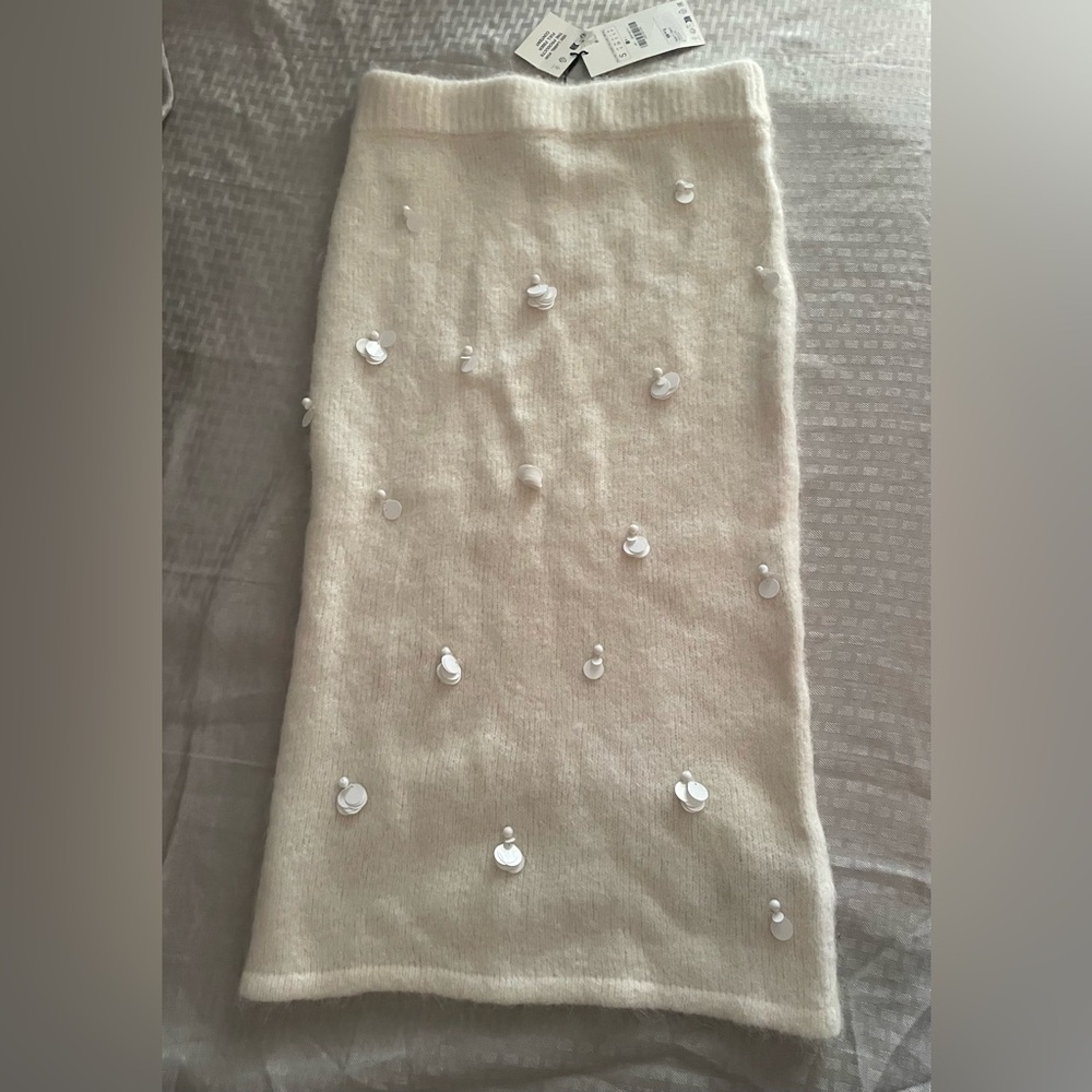 NWT Zara Sequin Alpaca Blend Knit Skirt